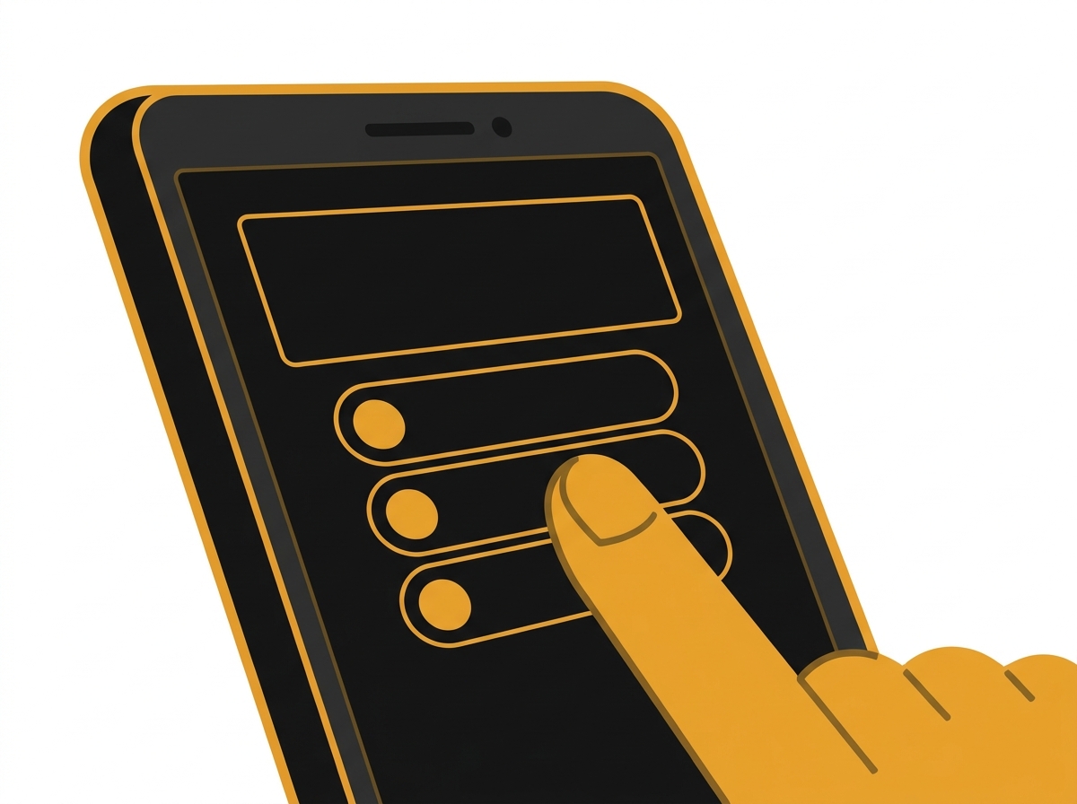 Ilustração de um celular exibindo uma questão da prova teórica da CNH no aplicativo oficial do governo.